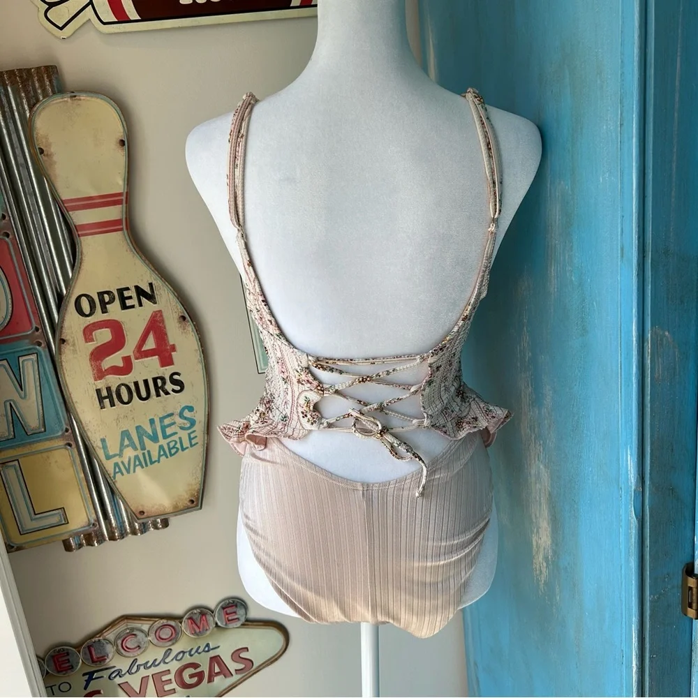 P2F Carly Floral Blush One Piece Swim Suit - Picture 2 of 12